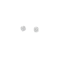 18K WHITE GOLD 2CT G VS2 ROUND DIAMOND STUDS CERTIFIED BY HRD