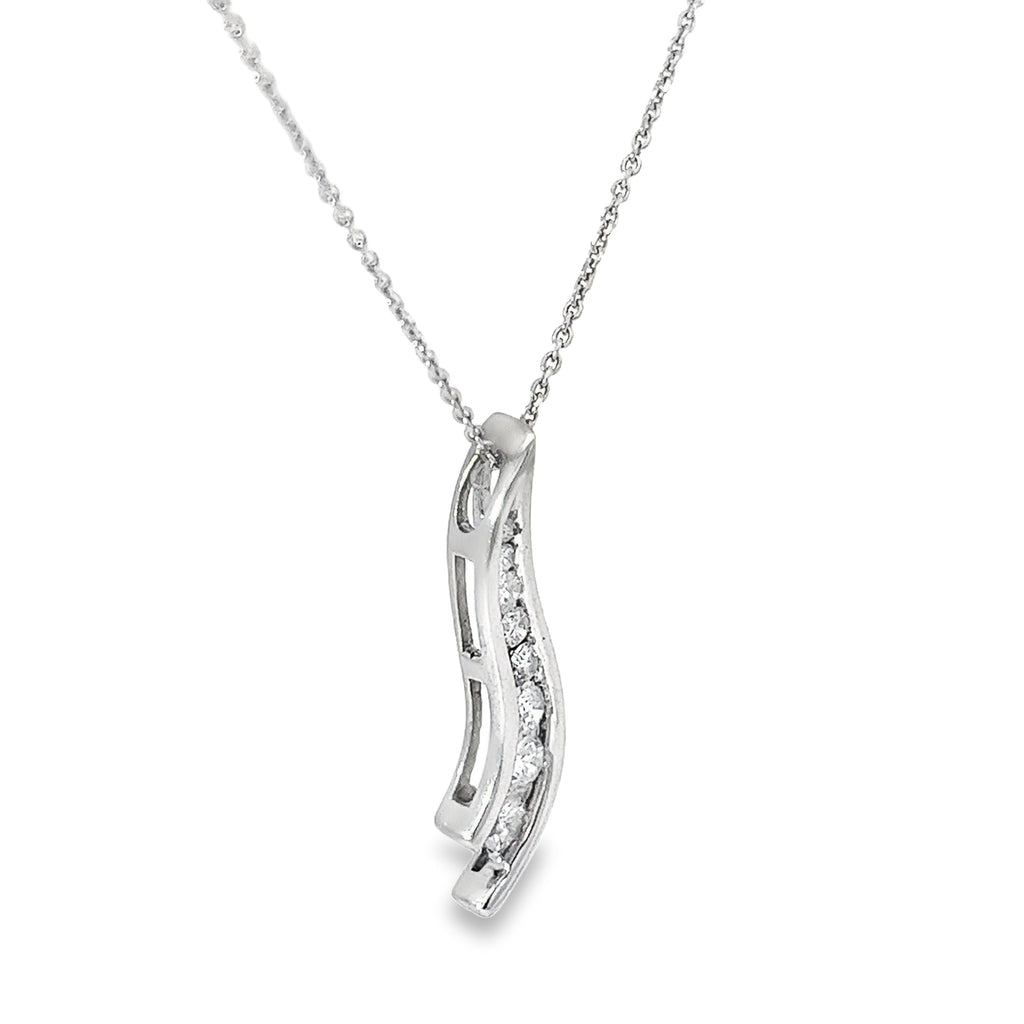 14k Rose Gold .50ct H SI2 Round Diamond Journey Necklace