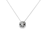 Ladies 14k white gold Champagne and white diamond necklace