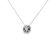 14k White Gold .20ct Round Champagne and .24ct G SI1 Round Diamond Necklace