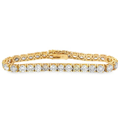 14k Yellow Gold 17.53ct H to M Color and from VS2 to SI1 Clarity Multi-Colored  Diamond Tennis Bracelet