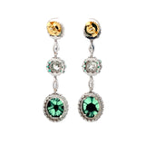 Ladies 18k White Gold Diamond and Tripiche Emerald Earrings