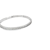 Ladies 14k white Gold Diamond Flex Bangle Bracelet