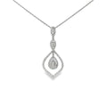 18k White Gold 3.36ct G Si1 Round Diamond Drop Necklace