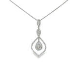 18k White Gold 3.36ct G Si1 Round Diamond Drop Necklace