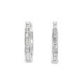 14k White Gold 1.30ct G VS2 Baguette Diamond Hoop Earrings