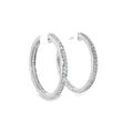 14k White Gold 1.25ct G SI1 Round Diamond Hoop Earrings