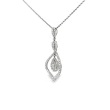 18k White Gold 3.36ct G Si1 Round Diamond Drop Necklace