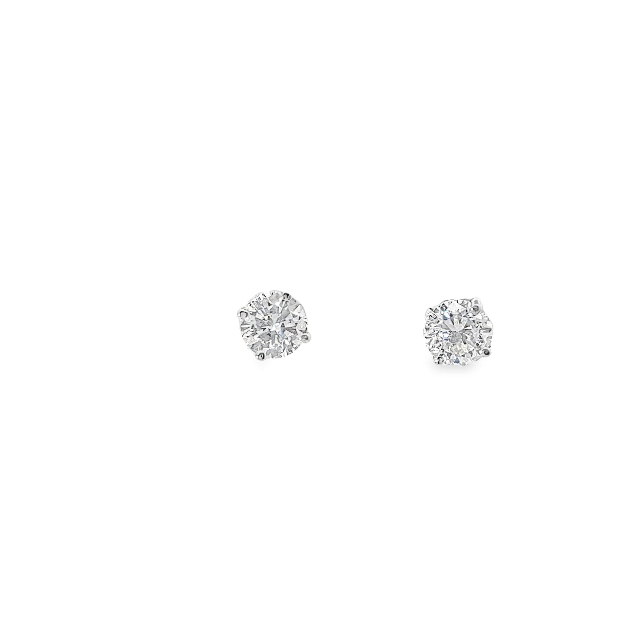 Ladies 14k white gold Diamond Stud earrings