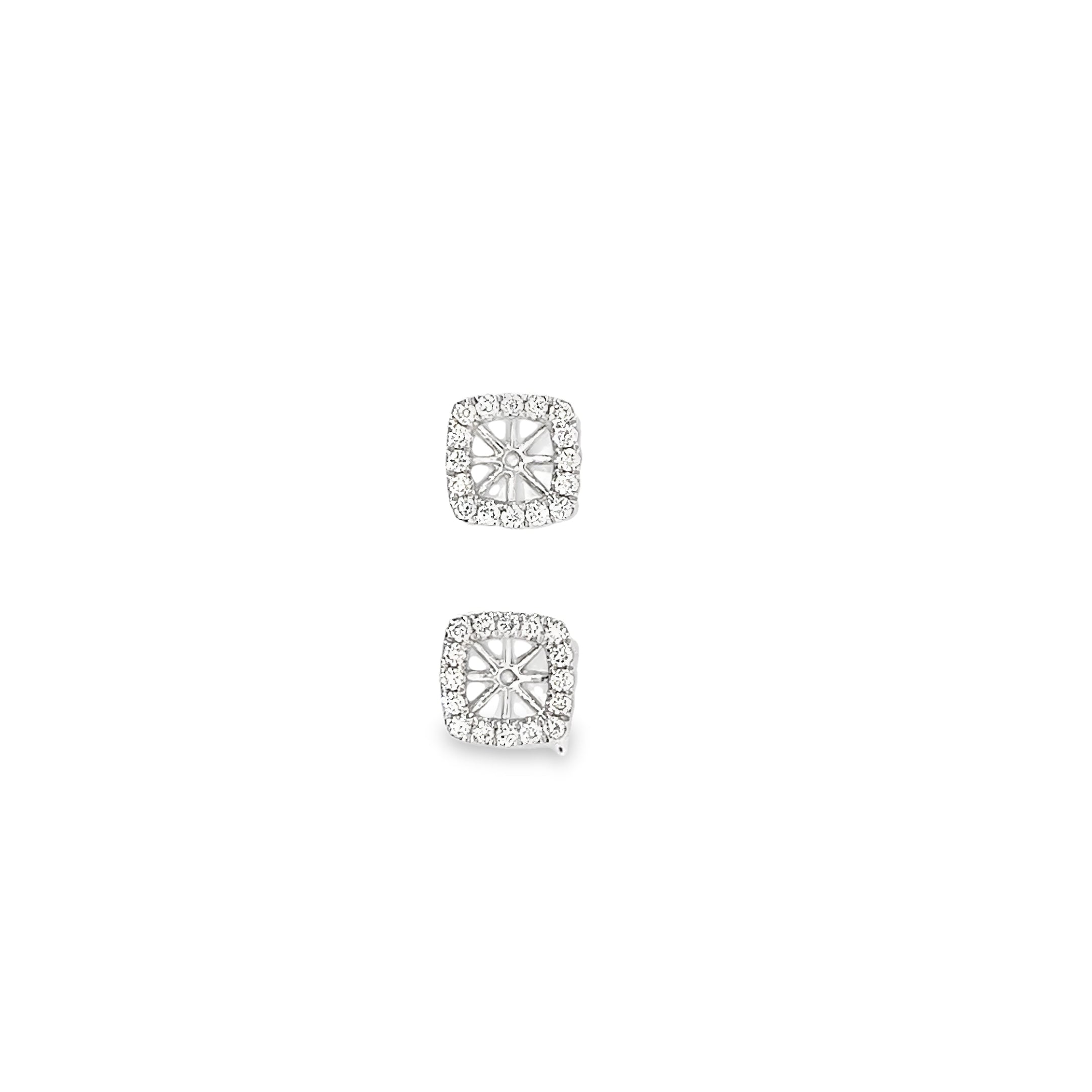14k White Gold .66ct G VS2 Diamond Square Jacket Earrings