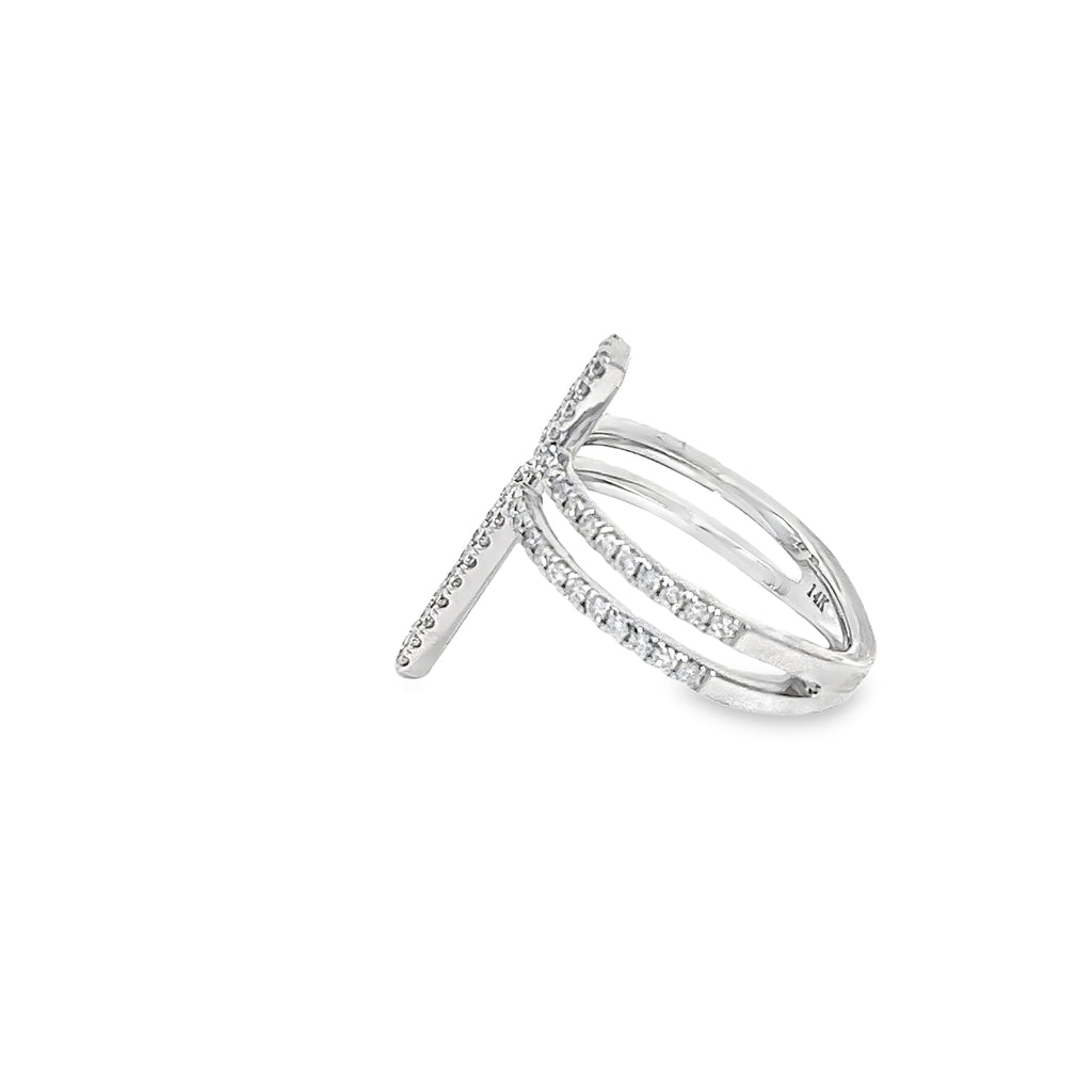 14k White  Gold .80ct G VS2 Round Diamond Fashion Ring