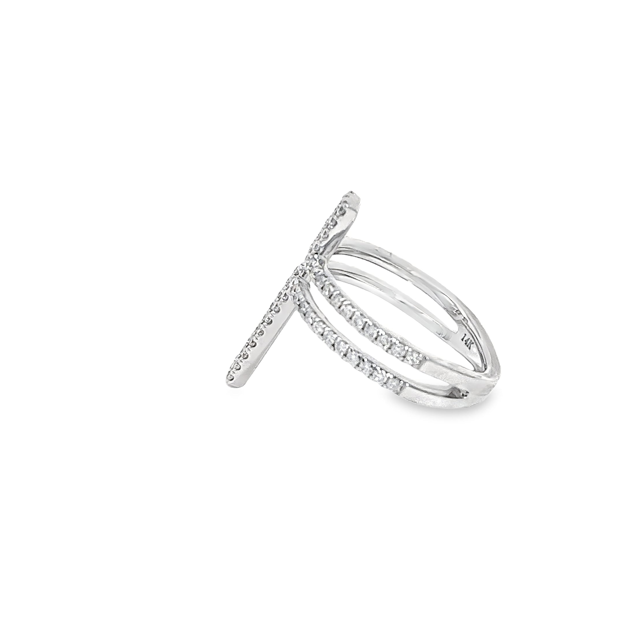 14k White  Gold .80ct G VS2 Round Diamond Fashion Ring