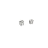 Ladies 14k white gold Ascher Cut Cluster diamond earrings