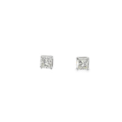 14k White Gold 1.85CT H VS2 Princess Cut Diamond Stud Earrings