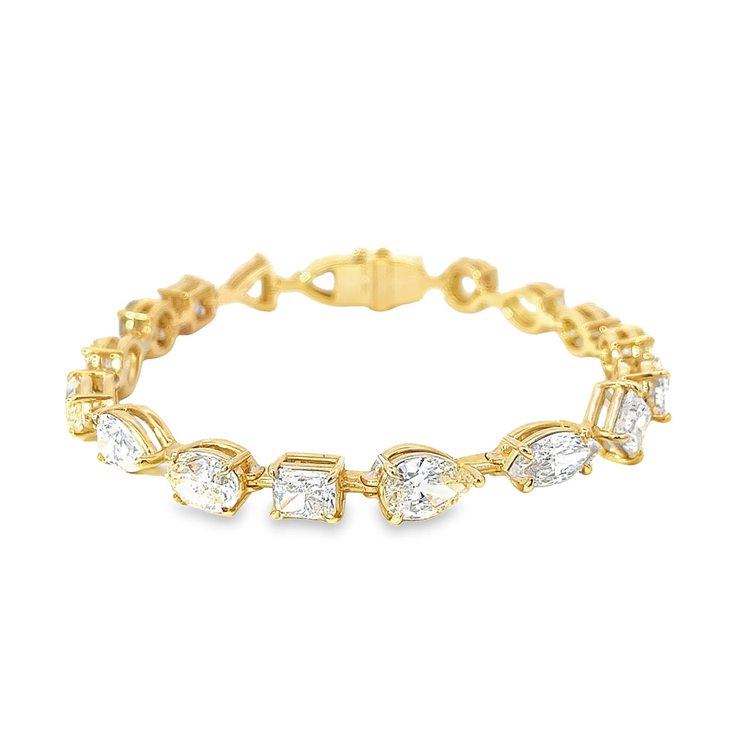 18KY 16.65CT IJ VS2/SI1 MULTIPLE SHAPE DIAMOND BRACELET