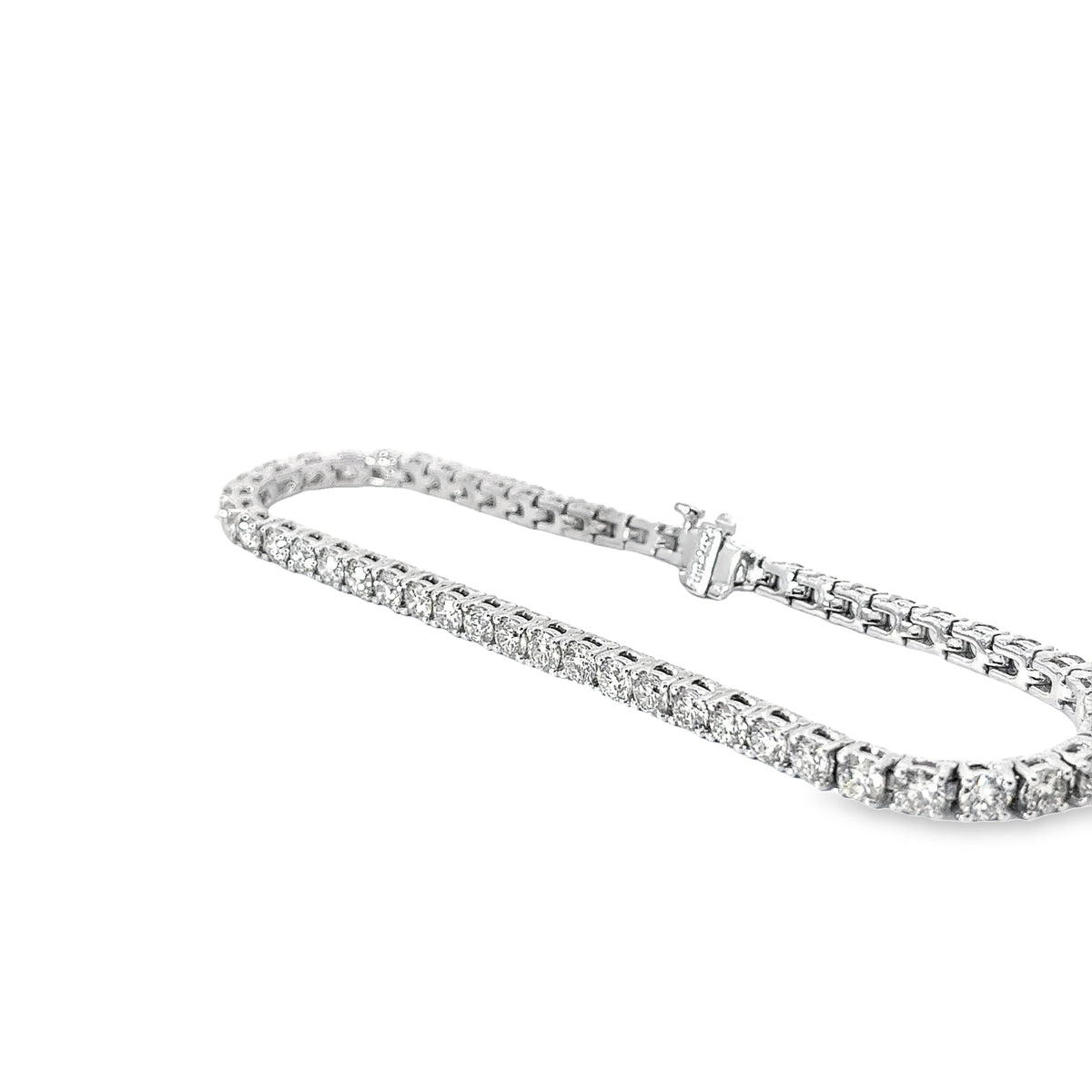 14k White Gold 7.50ct G VS2 Diamond Tennis Bracelet 8"