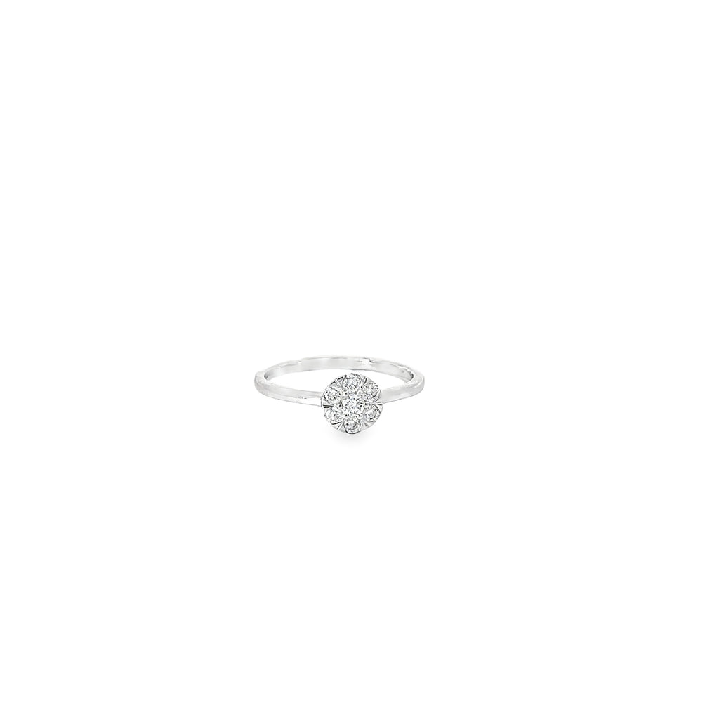 18k White Gold .18ct G SI1 Round Diamond Cluster Ring