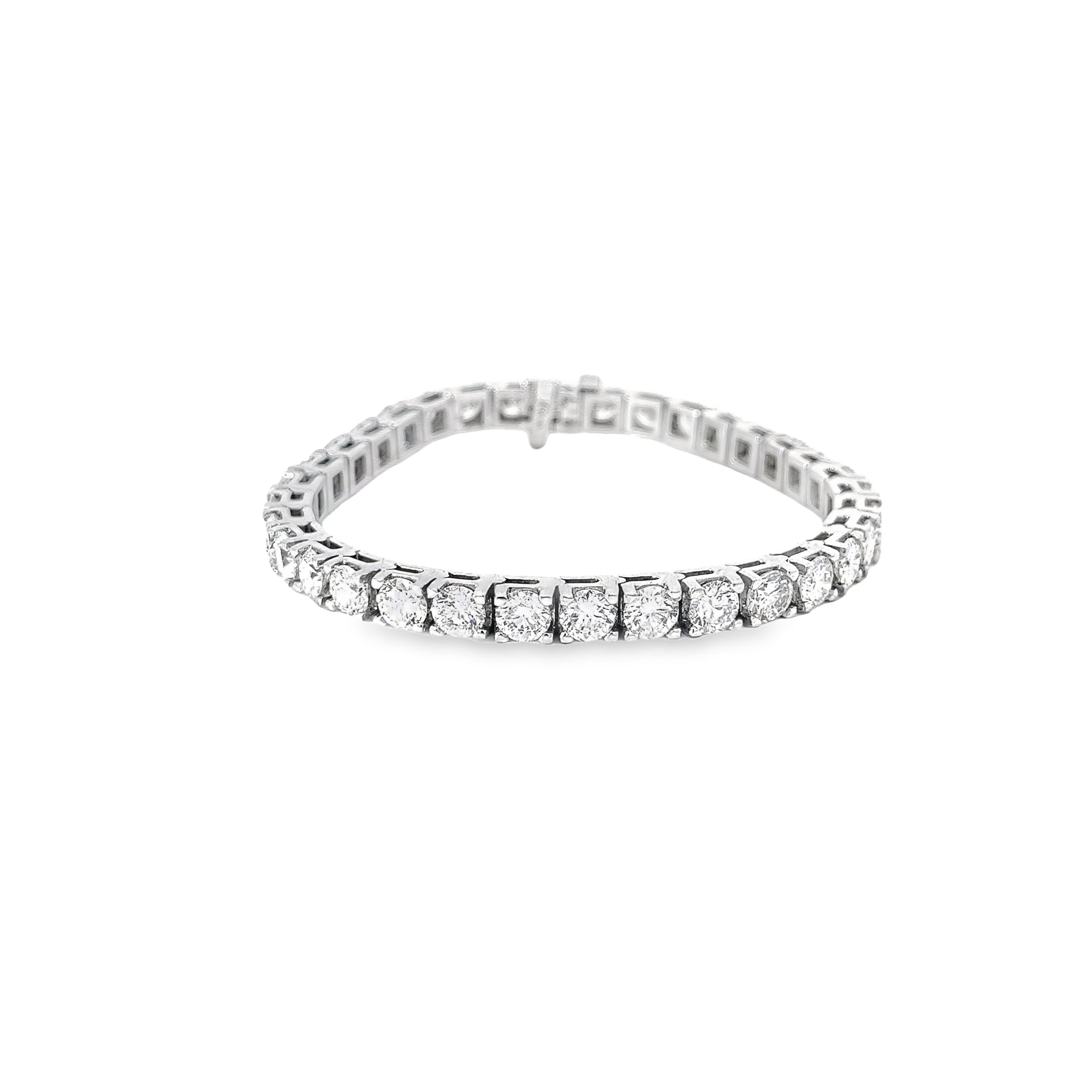 14k White Gold 13.45ct F VS2 Round Diamond Tennis Bracelet