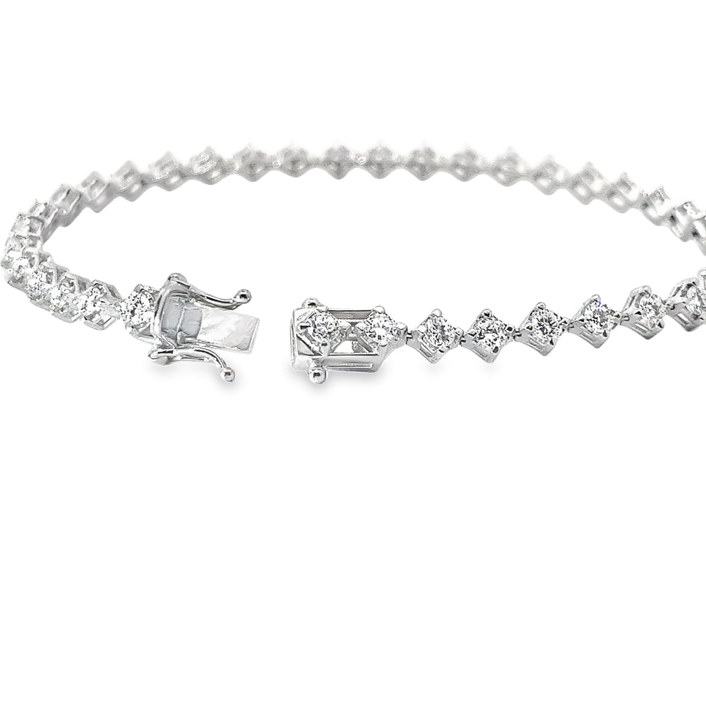 14k white gold 3.00ct G VS2 Round Diamond Tennis Bracelet