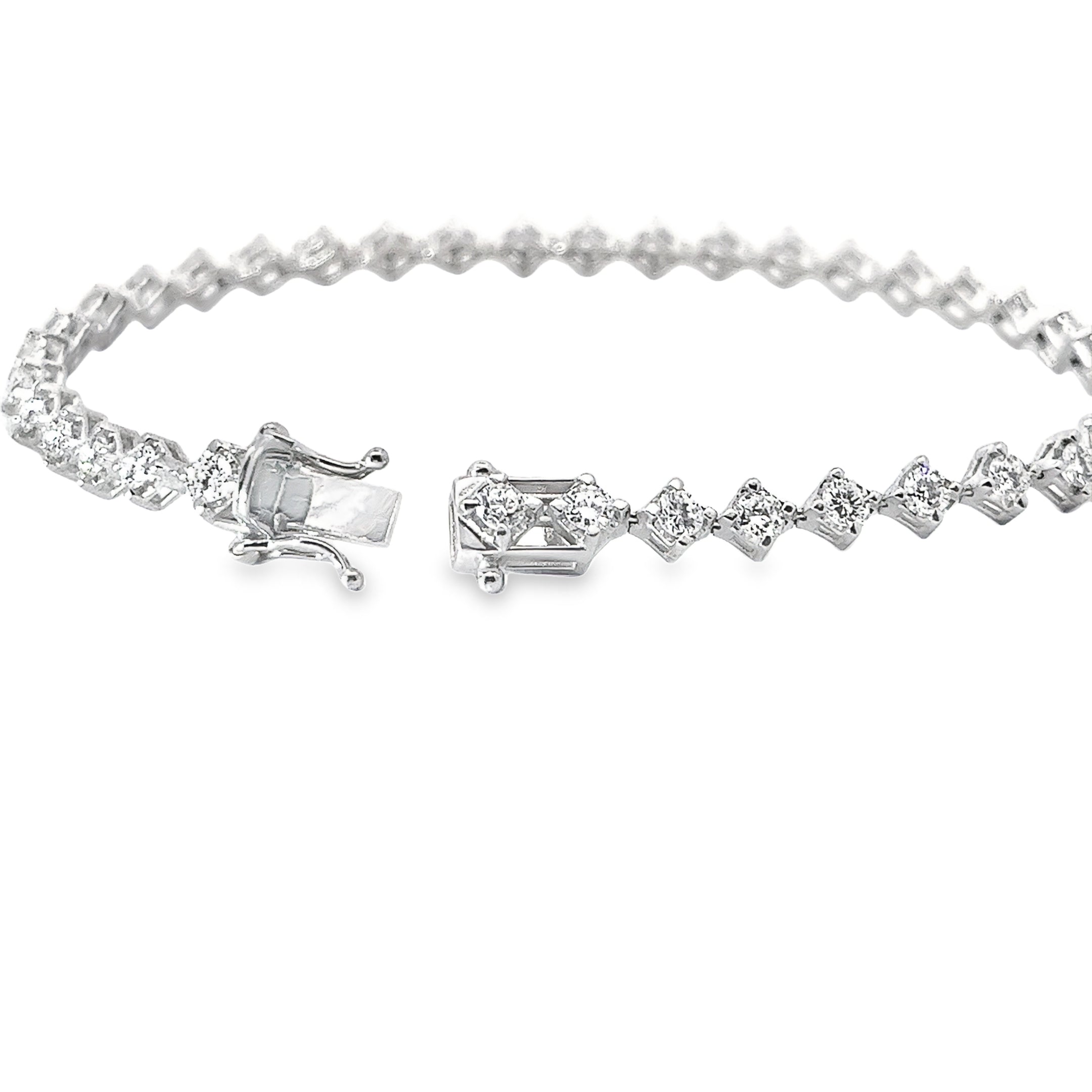 14k white gold 3.00ct G VS2 Round Diamond Tennis Bracelet