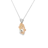 Ladies 14k Rose Gold Diamond Sea-Horse Necklace