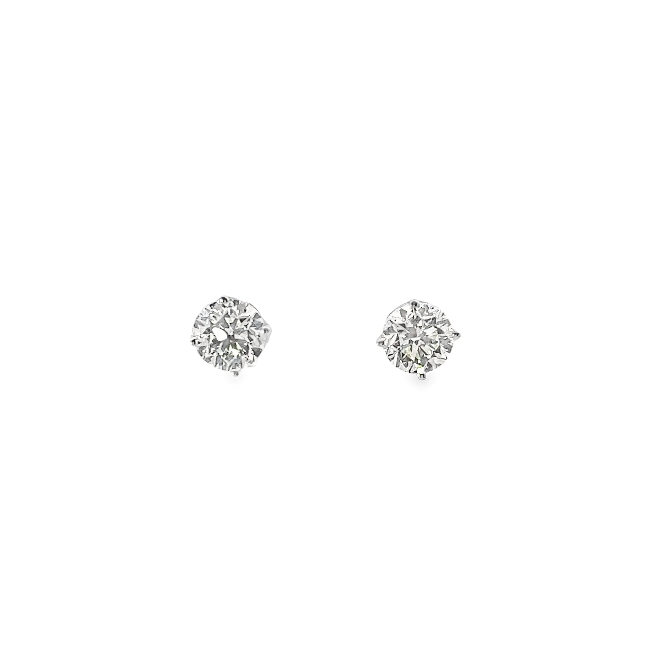14k White Gold 2.03ct J SI2 Round Diamond stud earrings
