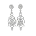 18k White Gold 6.00ct G SI1 Round Diamond Chandelier Earrings