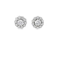 14k White Gold 1.65ct J VS2 Round Diamond with 2.00ct F VS2 Round Diamond Halo Stud Earrings