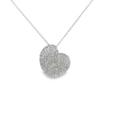 Ladies 18k White Gold Pave Diamond Heart necklace