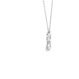 Ladies 14k white gold diamond "R" letter necklace
