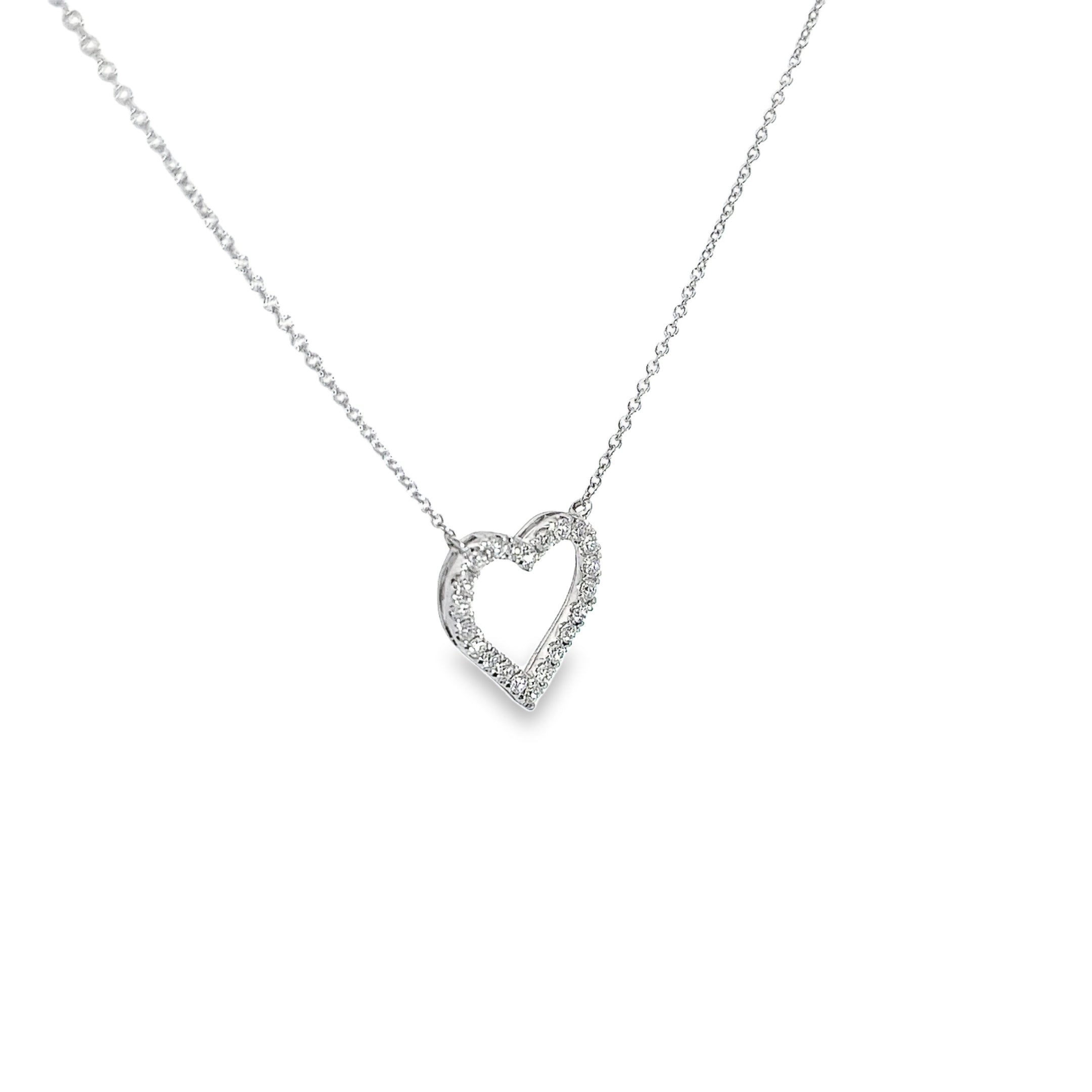 Ladies 14k white gold Diamond Heart necklace