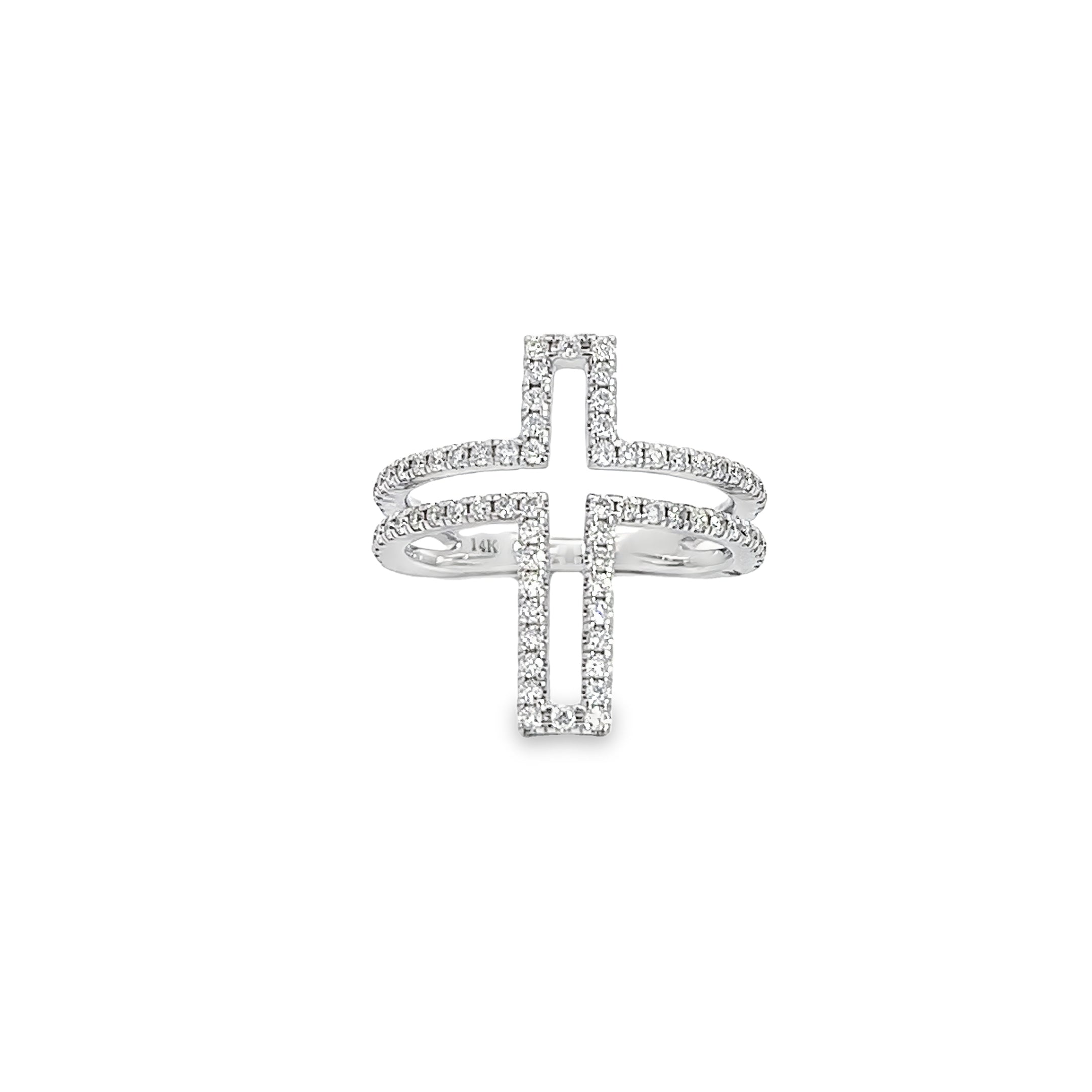 14k White  Gold .80ct G VS2 Round Diamond Fashion Ring
