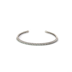 14k White Gold 1.50CT H SI1 Round Diamond Cuff Bracelet