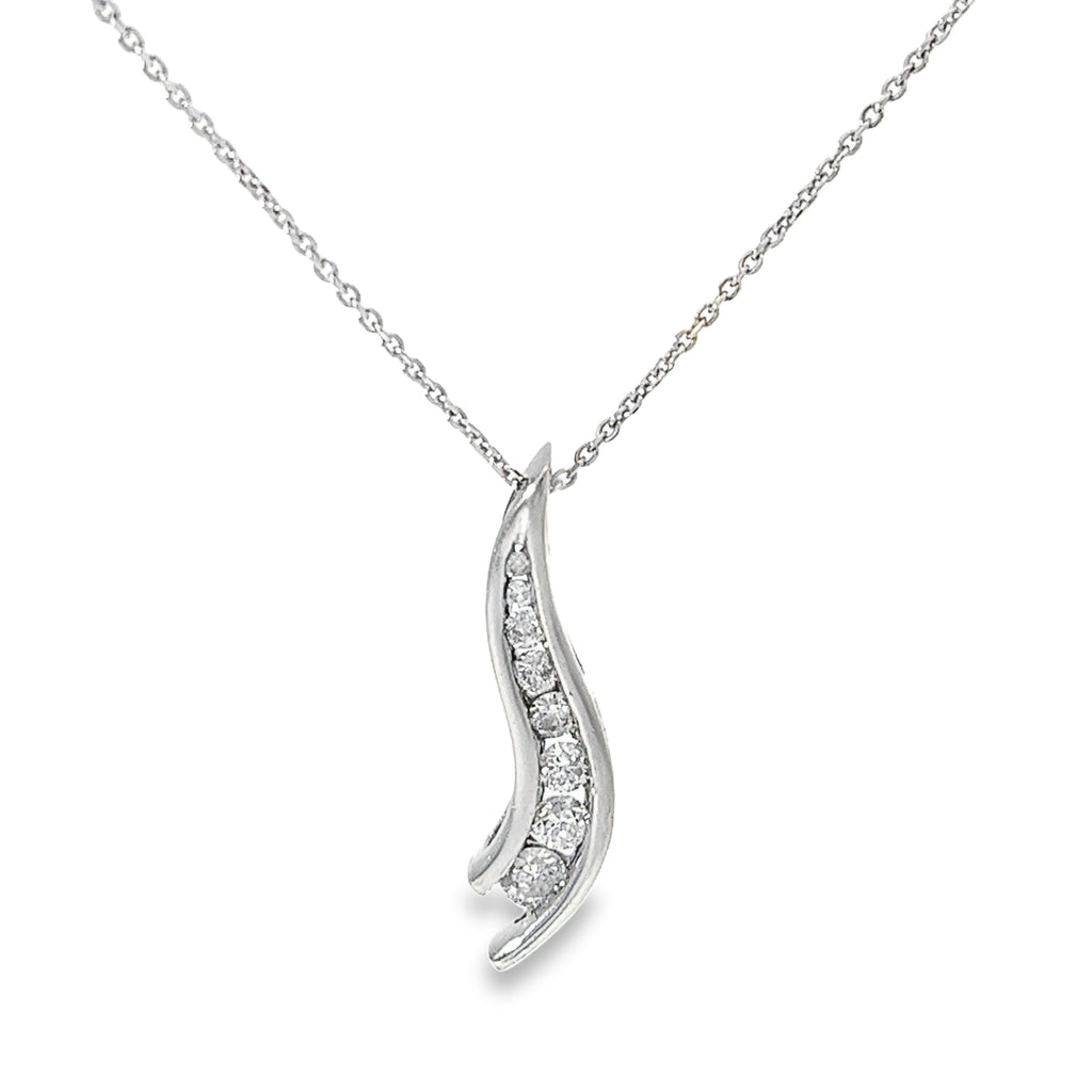 14k Rose Gold .50ct H SI2 Round Diamond Journey Necklace