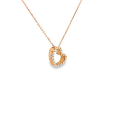 14k Rose Gold .60ct G SI1 Round Diamond Heart Necklace