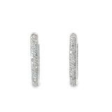 Ladies 18k white gold Diamond Hoop earrings