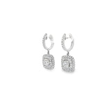 Ladies 18k white gold Diamond Pave drop earrings