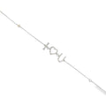 18k White Gold .30ct G VS2 Diamond "I love You" Bracelet