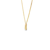 Ladies 14k yellow gold "D" Diamond letter necklace