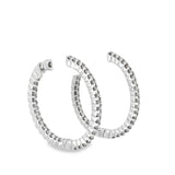 Ladies 14k White Gold Diamond Hoop earrings