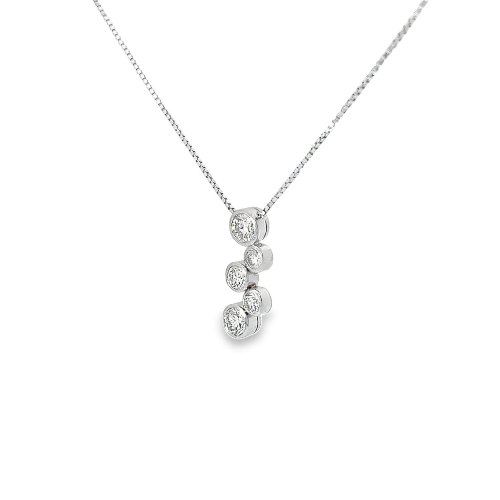 Platinum 1.00ct G SI1 Round Diamond Bubble Necklace