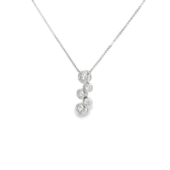 Platinum 1.00ct G SI1 Round Diamond Bubble necklace