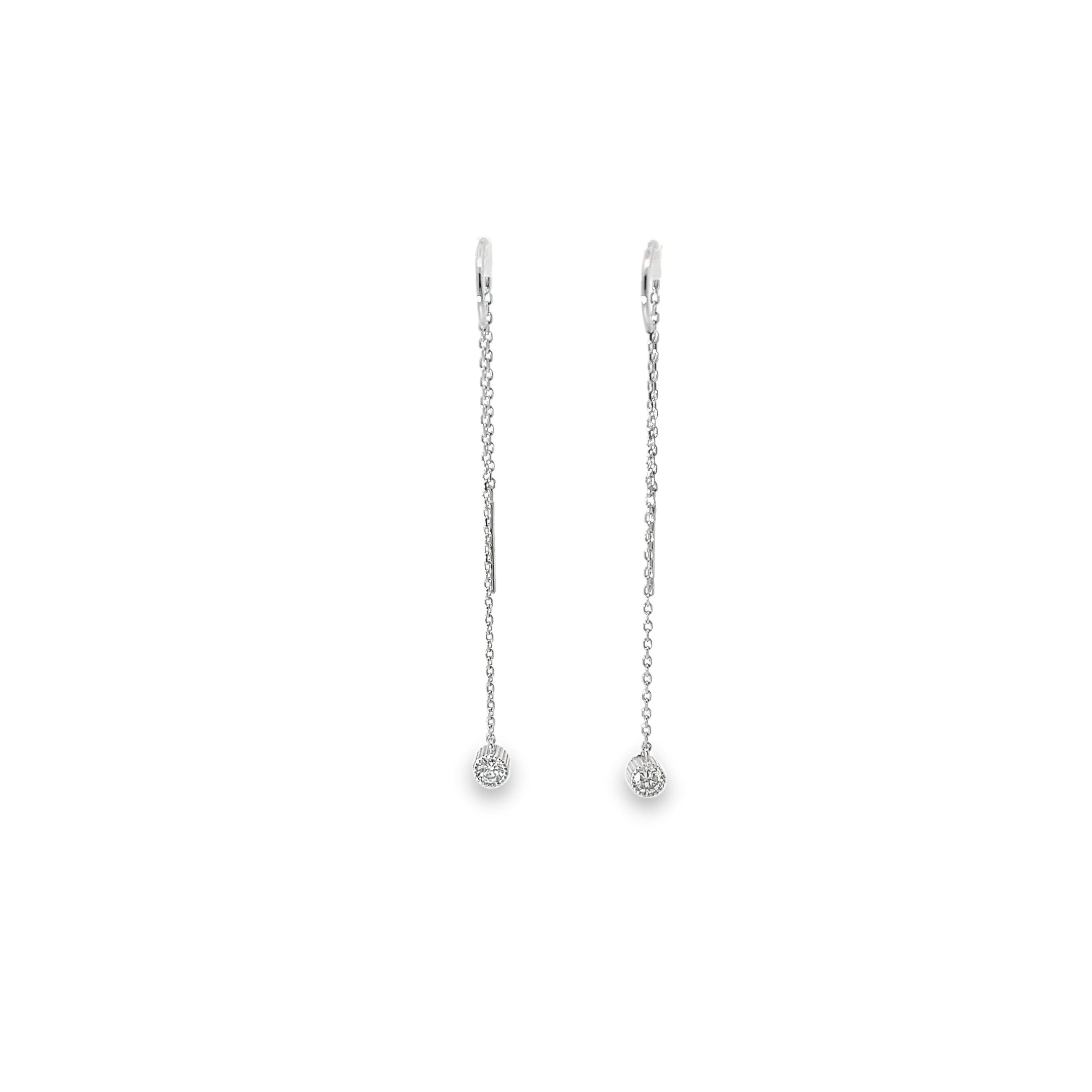 14K WHITE GOLD .25 CT FVS2 DIAMOND DANGLE THREADED