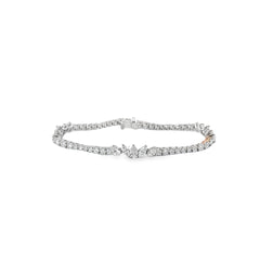 18K White Gold 6.85ct G VS2 Pear Shape, Marquise Shape and Round  Diamond Tennis Bracelet