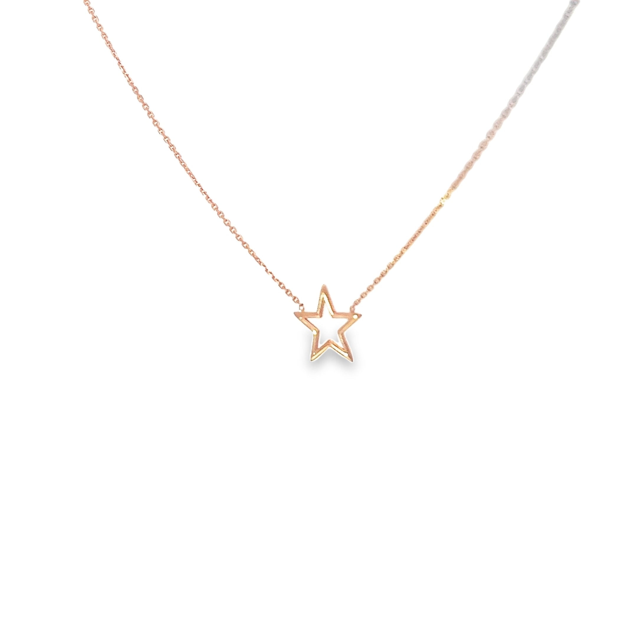 14k Rose Gold Adjustable Star Necklace
