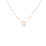 Ladies 14k Rose Gold adjustable star necklace