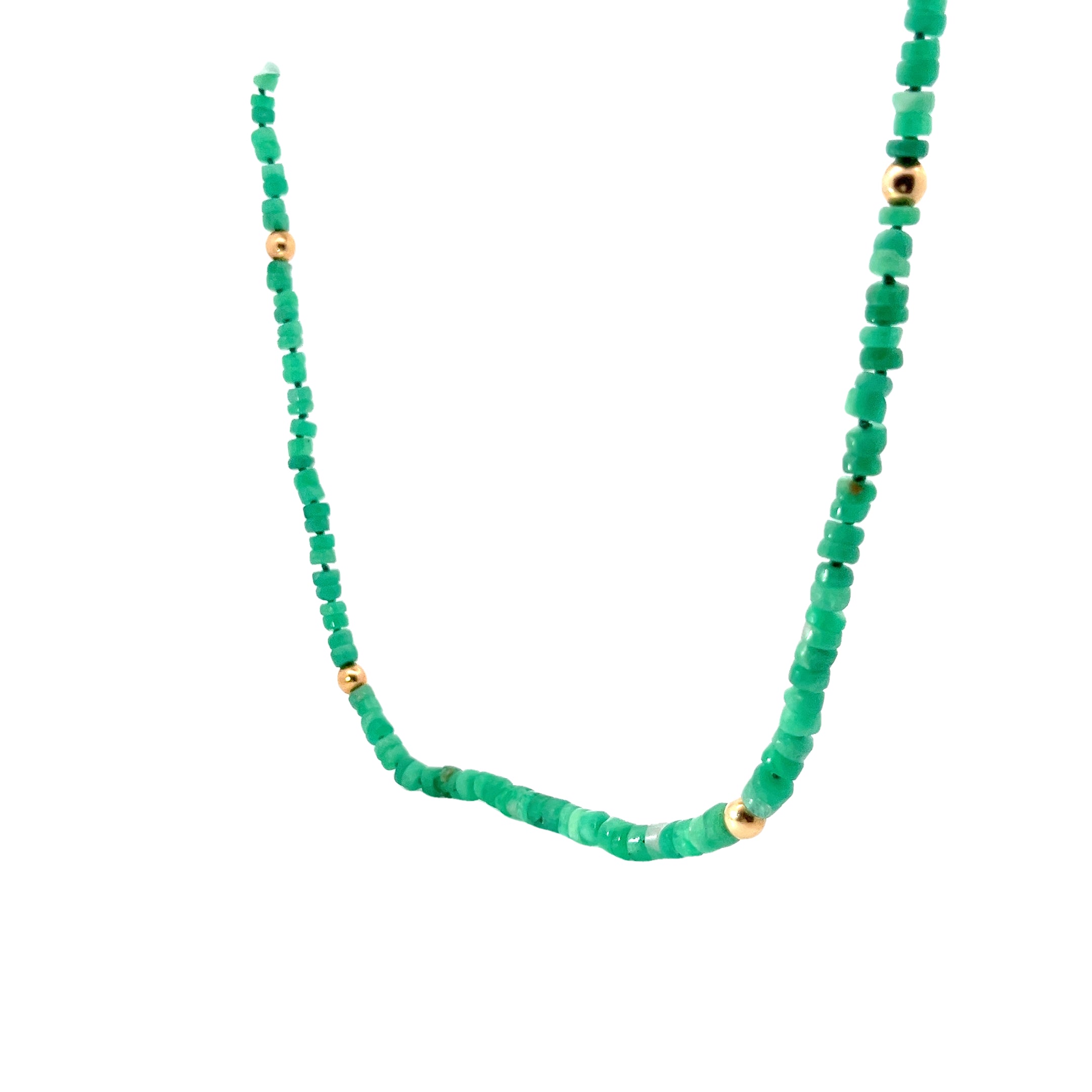 18k Yellow Gold 100ct Row Emerald Polished 20"inch 5mm Unisex Necklace