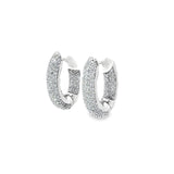 14k White Gold 2.00ct G VS2 Round Diamond Pave Hoop Earrings