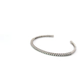 Ladies 14k White Gold Diamond Cuff Bracelet