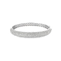 18k White Gold  5.10ct  F VS2 24.3 Gram 8.3 Wide Pave Diamond Bangle Bracelet
